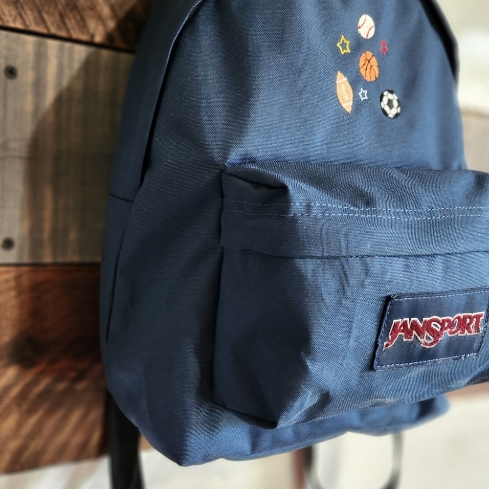 Jansport Navy Blue Small Mini Sporty Youth Kids Backpack - Picture 6 of 12